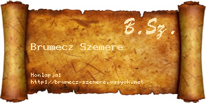 Brumecz Szemere névjegykártya